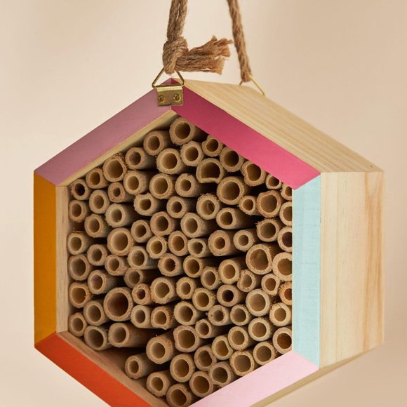 ANTHROPOLOGIE • Heartfelt Rainbow Pastel Outdoor Bee House - Picture 2 of 4